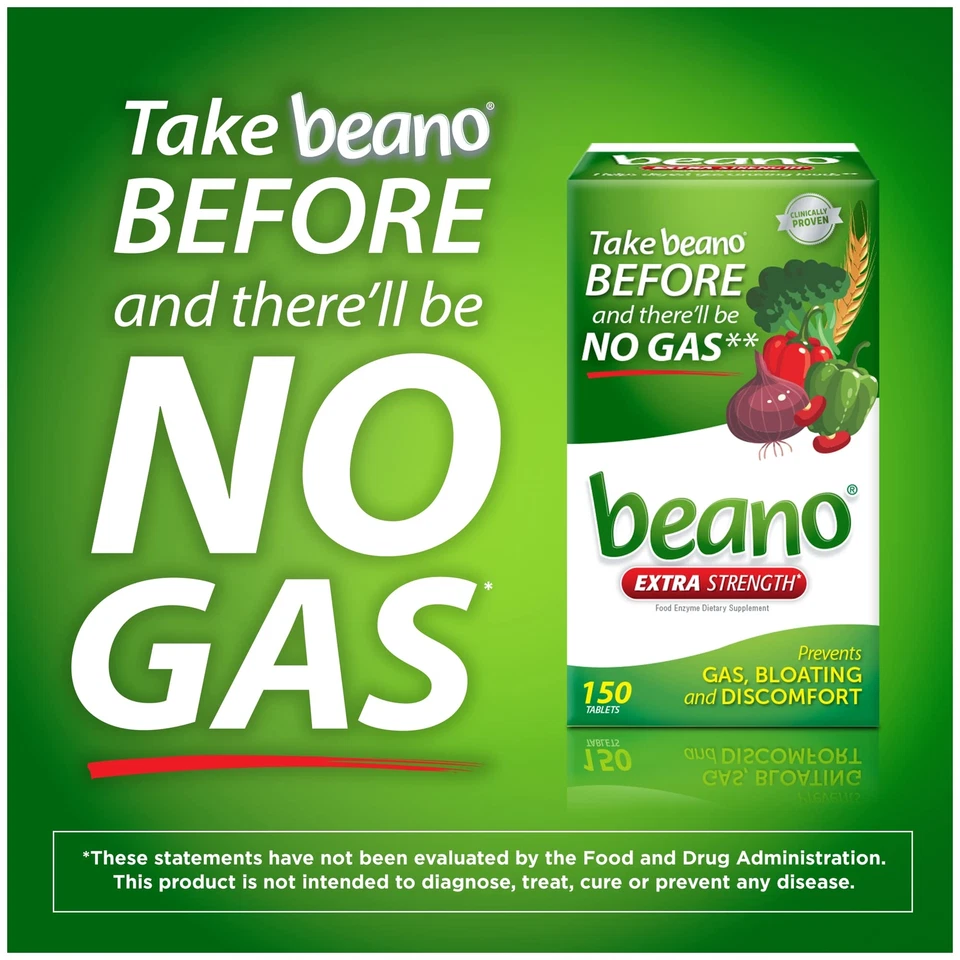 Beano Extra Strength Gas Relief Tablets 150 Count Multicolored Vegetarian - Image 3 of 4
