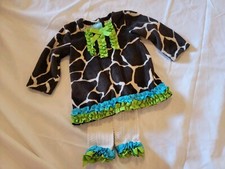 Mud Pie Mudpie Girl's Giraffe Outfit Set 0-6 Months
