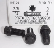 3/8-24x3/4 12 POINT HEAD CAP SCREWS ALLOY STEEL PLAIN (10)