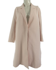 Cos Coat Oversized Blazer Pink Cotton Blend Notched Collar Side Split Eu34 Uk6