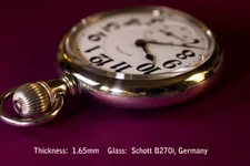 New Thick Beveled Glass Pocket Watch Crystals - 1.65mm, 2.0mm - Made in USA