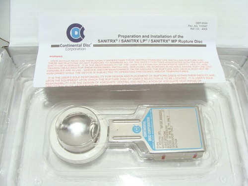 New Continental Disc 2" 50mm Sanitrx SF 316/316/EPDM 45 PSG Gas Rupture Disc - Picture 3 of 5