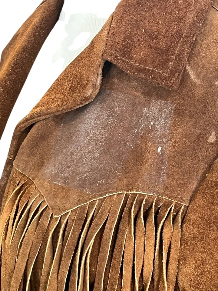 Pioneer Wear 10 Vintage Suede Leather Fringe Jacket Albuquerque Needs Love - Image 3 of 4