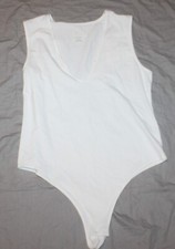 Women's V-Neck Bodysuit - A New Day size Large white NEW