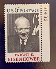 US Stamp # 1383 6 Cent  Dwight D .Eisenhower Plate Single  MNH OG 1969
