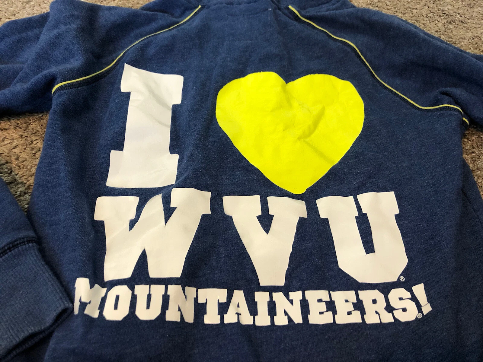 UNDERCOVER Felpa con cappuccio WVU Mountaineers Victoria's Secret rosa donna S blu logo West Virginia