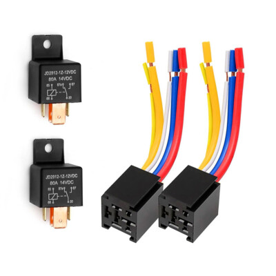2X 5-Pin JD2912-1Z-12VDC 80A 14VDC SPDT LKW Boot Auto Relais 12V Schalter