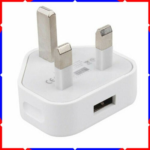 Cargador de enchufe USB 1A 5V 3 pines cargadores de pared Reino Unido 5V1A adaptador de viaje de alimentación para teléfono - Imagen 13 de 15