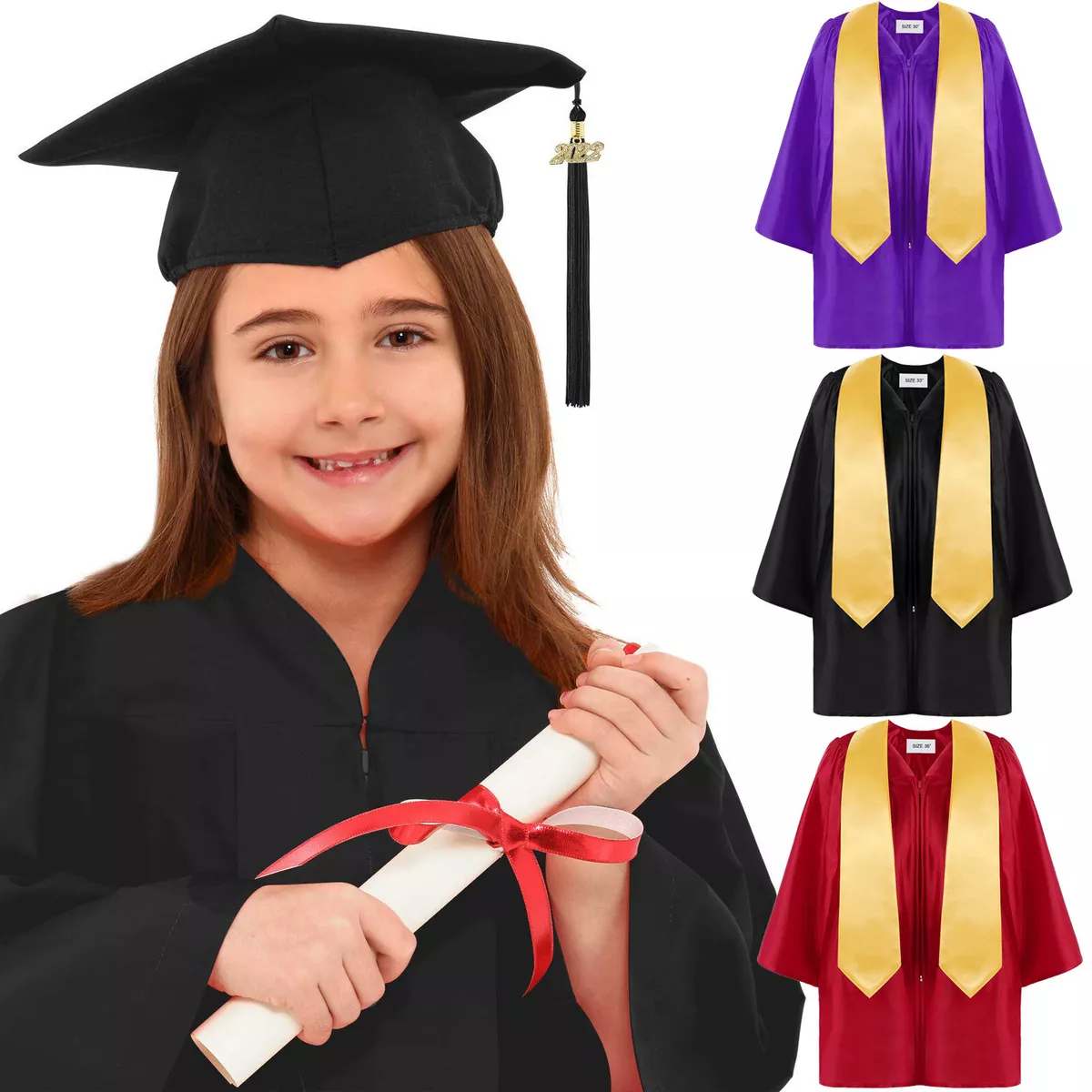 Matte Light Graduation Cap Gown and Tassel | Cap and Gown Direct