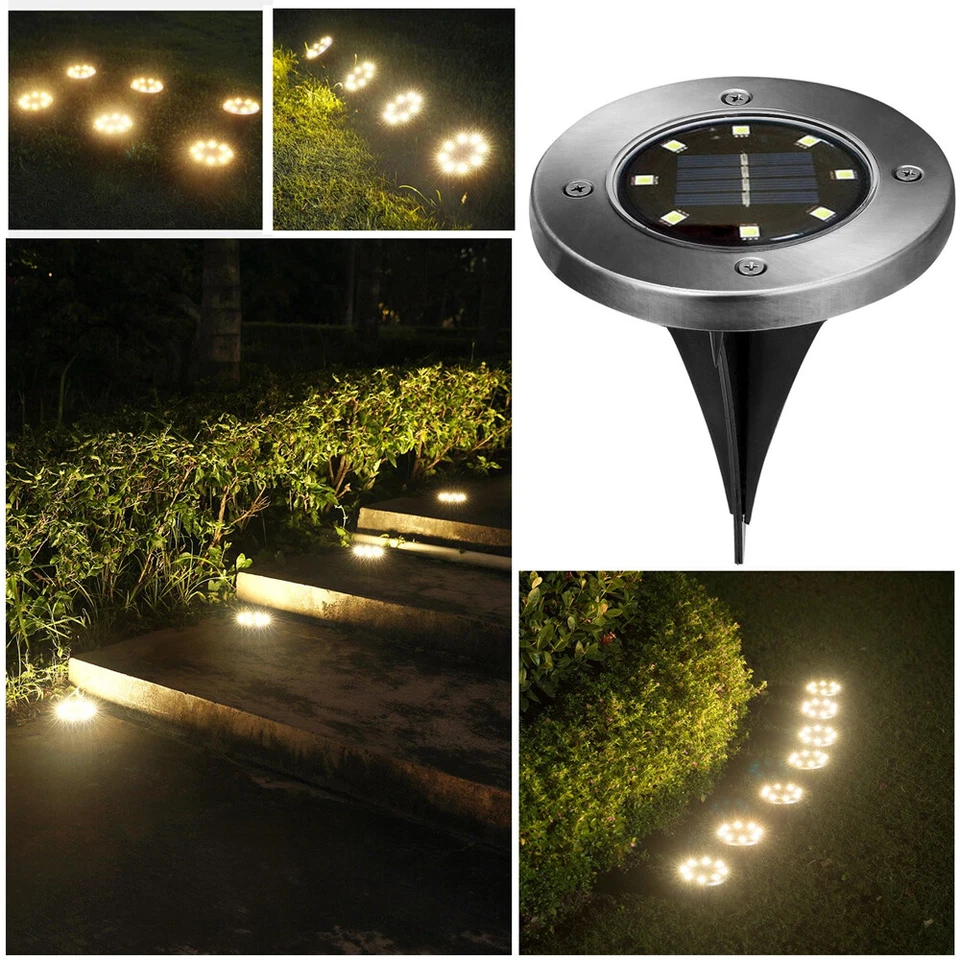 LED Solarlampe Bodenstrahler 8LEDs Außenleuchte Bodeneinbaustrahler Bodenleuchte - Bild 4 von 4