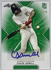 2021 LEAF PERFECT GAME GREEN CHASE SOWELL PAPER RC AUTO # 1/10