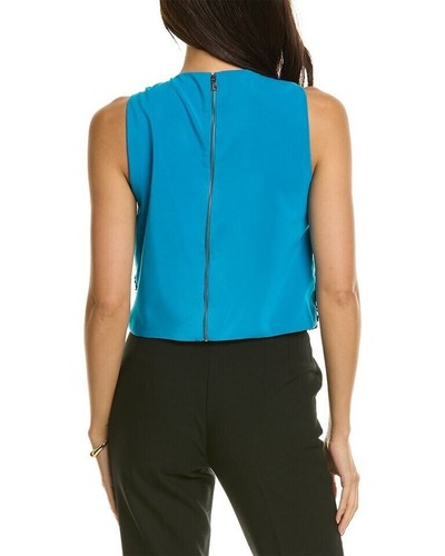 Alice + Olivia Women Top Tank Amal Embellished Beaded Sequin Blue Black XS NWT - Picture 4 of 21