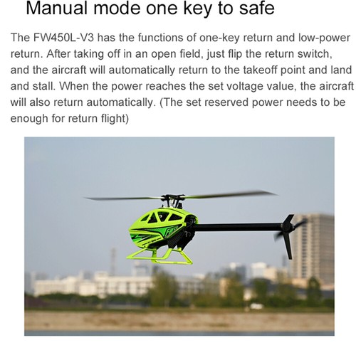 Fly Wing FW450L V3 6CH GPS 3D Hovering Auto Return RC RTF Helicopter 2 Battery - Picture 13 of 30