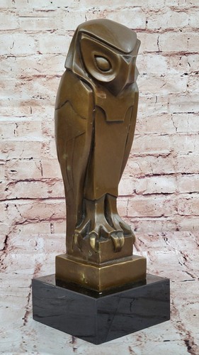 Grande statue sculpture bronze économies oiseau hibou de jardin intérieur/extérieur moulé chaud décoration NR