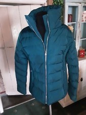Short Quilted New Green/teal Coat Size 14
