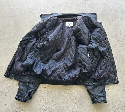 Vintage Valentine Momo Black Japanese Sheepskin Leather Bomber Zip