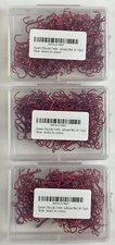 Dyxssm Treble Fishing Hooks Triple 5# Red 100 Pieces per Pack Set of 3