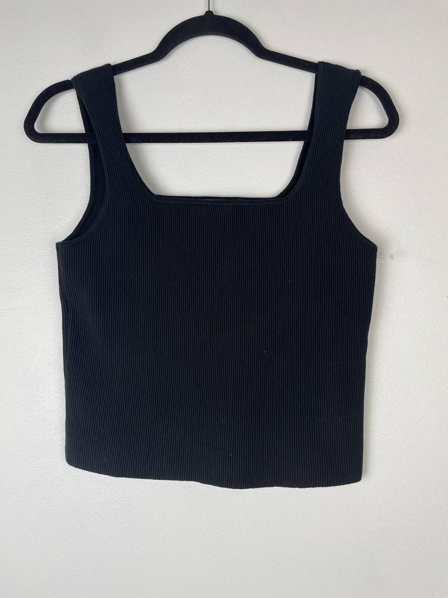 Reformation Julia Rib Knit Tank Color Black Size Large