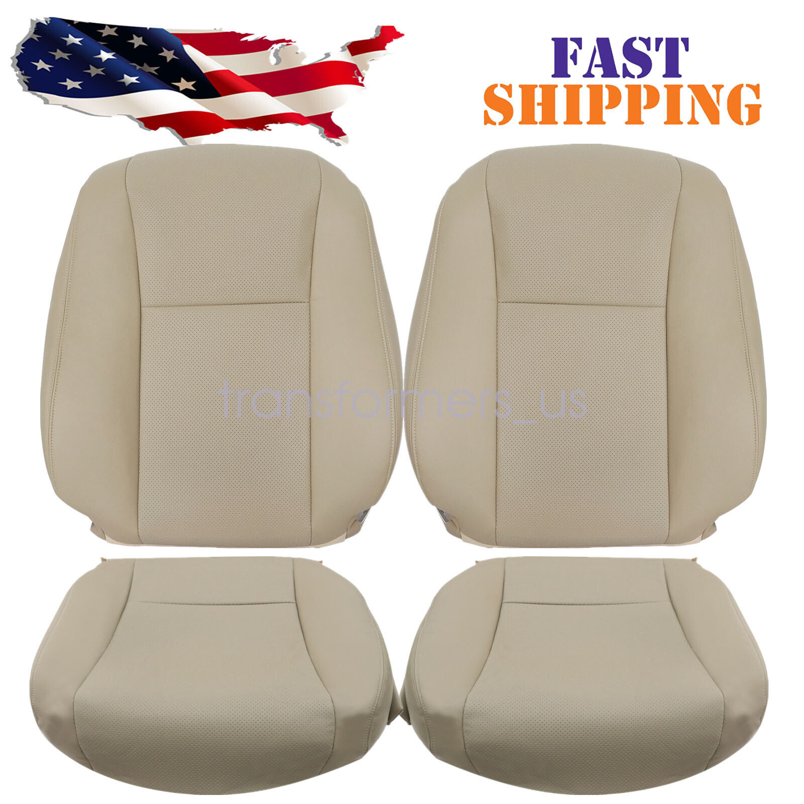 2007-2012 For Lexus LS460 LS600h Driver/Passenger Side Seat Cover Perforated Tan