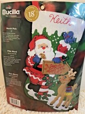 Bucilla North Pole 18" Felt Christmas Stocking Kit 85177 New Sealed Craft Kit