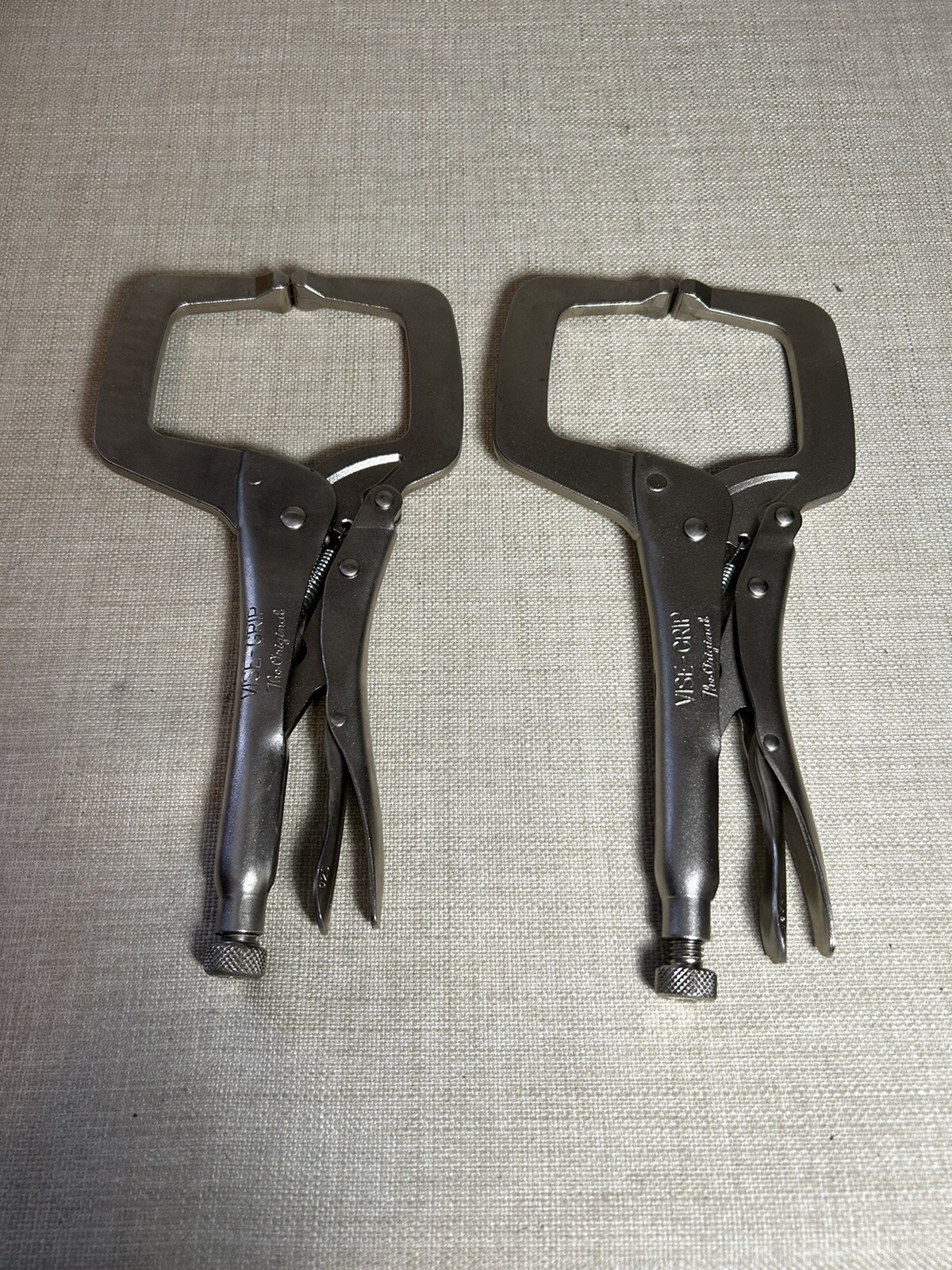 2 New Irwin 11" OAL C-Clamp Locking Pliers 2-5/8" Jaw Depth, 3-3/8" Jaw Opening