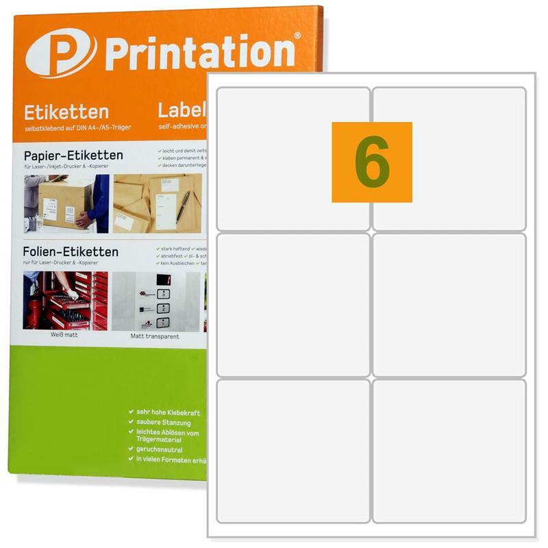 Printation 99.1 x 93 mm 25 A4 SHEETS 150 universal Inkjet Laser labels .White.