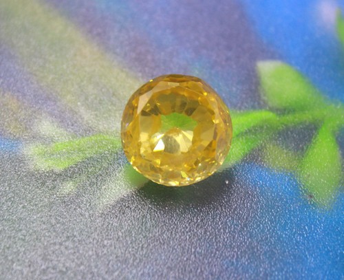 33.20 Carat Certified Round Shape Yellow Sapphire Rare Sri Lankan Loose Gems FSP - Picture 2 of 5