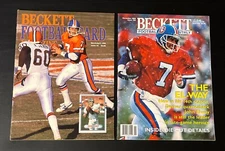 Two Vintage Beckett Football Card Monthly Featuring John Elway- Denver Broncos