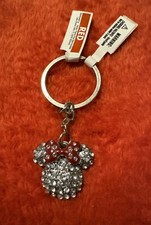 Disney Minnie Mouse Rhinestone Keychain Crystal Paved Head Ears Souvenir 0338