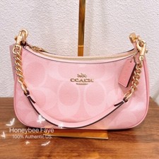 NWT Coach Teri Shoulder Bag In Signature CAL51 Powder Pink 100 Authentic       