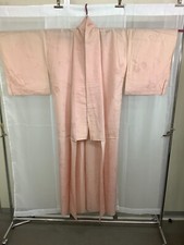 Japanese Vintage Kimono SILK tradition part mesh flower Wind Height 62.2inch