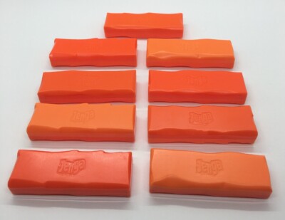 JENGA QUAKE Earthquake Game Replacement Pieces Parts 9 ORANGE PLASTIC BLOCKS