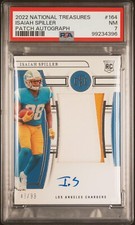 2022 National Treasures /99 Isaiah Spiller RPA Rookie Patch Auto RPA - PSA 7