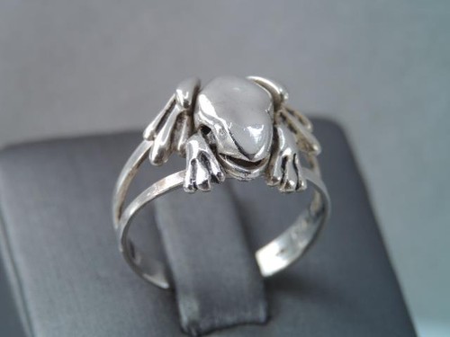 Frog Leg Rings RARE STERLING SILVER FROG RING 3-D MOVABLE LEG DESIGN sz 8 | eBay
