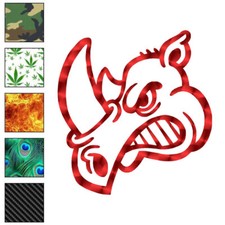 Cartoon Rhino, Vinyl Decal Sticker, 40 Patterns  3 Sizes, 6733