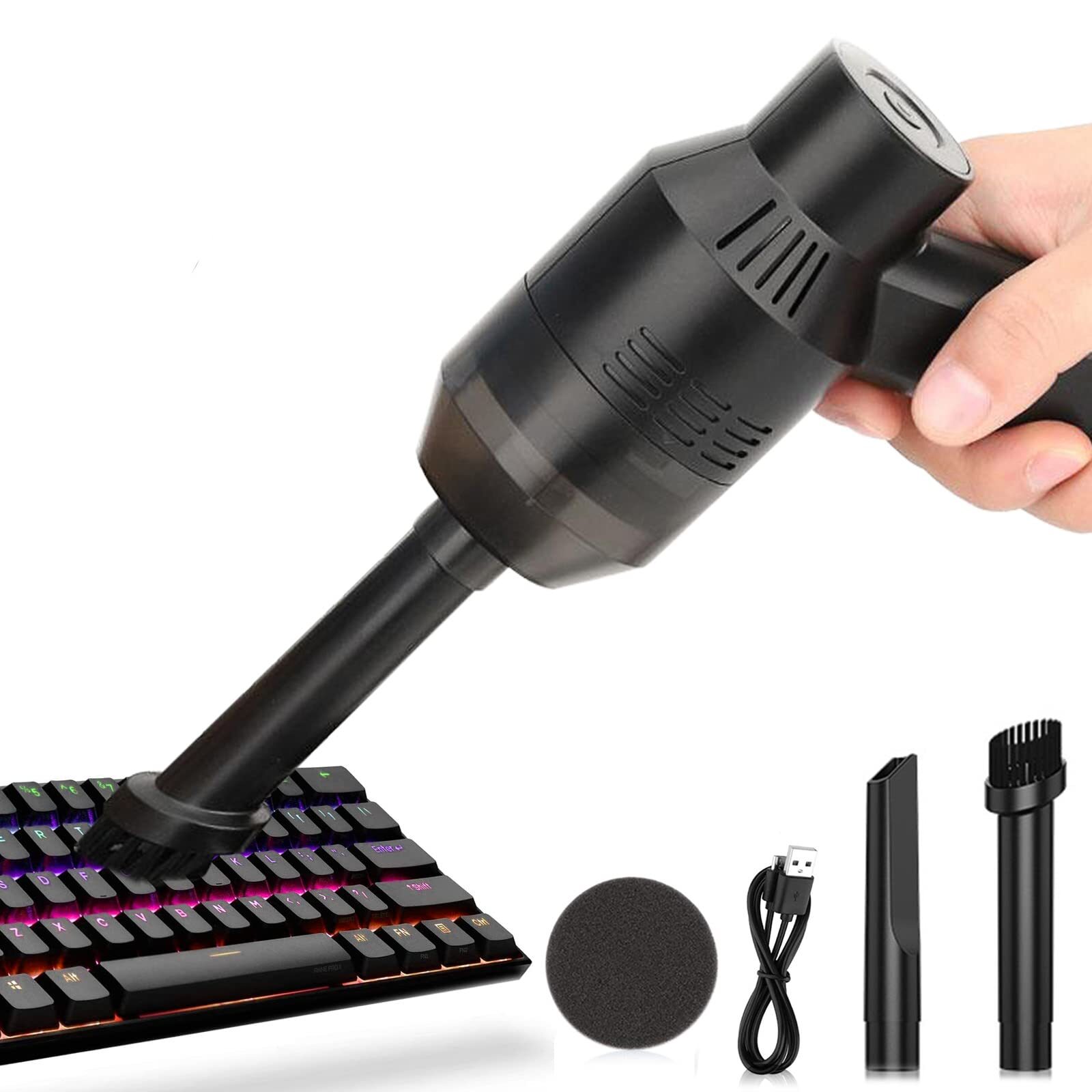Keyboard Cleaner Rechargeable Mini Vacuum for Dust, Crumbs & Debris - Cordless & Portable-image