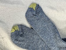 VTG NOS Men Irregular Gold Toe Standard Socks Blue USA made 7.5-13 NEW HTF