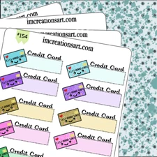 Credit Card Bill Payment Tracker HandDrawn Planner Stickers Organizer Super Cute