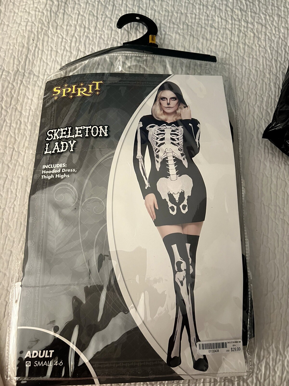 Adult Women's Skeleton Red Black Print Costume main image 1