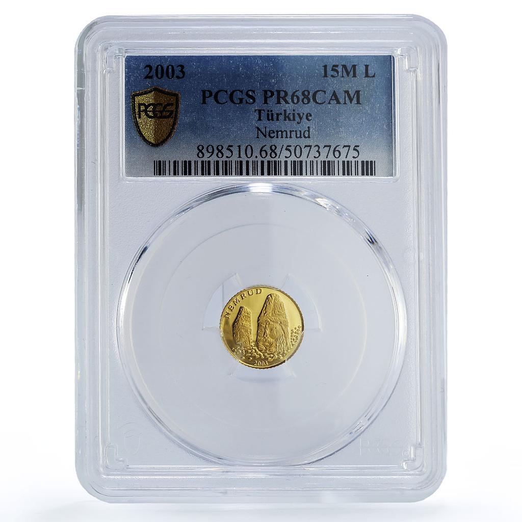 Turkey 15000000 lira Nemrud Sculpture Art History PR68 PCGS gold