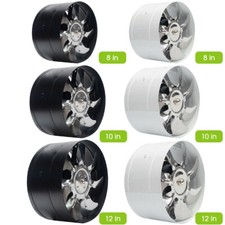 8/10/12 inch Exhaust Inline Duct Fan Boost Airflow HVAC Ducting Cooling Vent