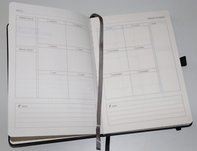 Premium Undated Daily & Monthly Planner Black 8 5/8 x 5 5/8'' with Ribbon Markers