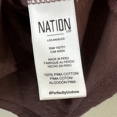 Nation Ltd Shirt Womens Size XL Pima Cotton Puff Sleeve Mauve | eBay
