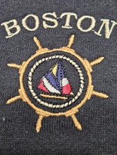 Vtg Pro Player Boston Nautical Embroidered Logo Sweatshirt XL Black