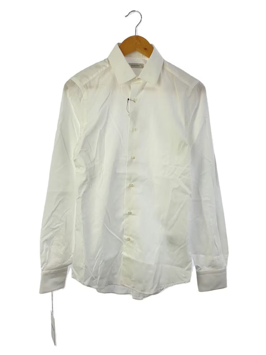 VALENTINO Long Sleeve Shirt 14.5 Cotton WHT ZVDADA400DY