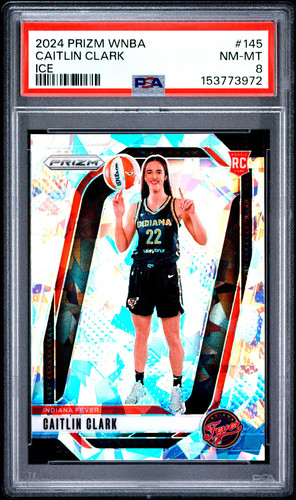PSA 8 2024 Panini Prizm WNBA Caitlin Clark Ice Silver Rookie RC Variation #145