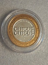 RARE jeton de casino Circus Circus Las Vegas édition limitée à 10 $ argent fin 0,999