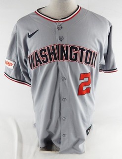 2025 Washington Nationals Luis Garcia Jr. #2 Game Issued Pos Used Grey Jersey 5