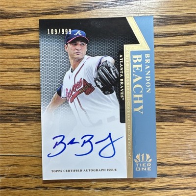 Topps 2011 Tier One Autograph Rookie Brandon Beachy /999 Atlanta Braves OR-BBE