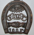 Vintage Odd Fellows Cast Iron Eagle & Horse Shoe Good Luck Wall Hanger — photo 3